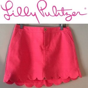 Lilly Pulitzer Pink Colette Scallop Hem Skort